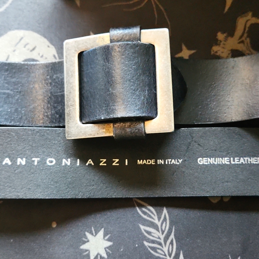 Gently Used Beautiful Antoniazzi Black Smoothest Leather Belt Made In Italy